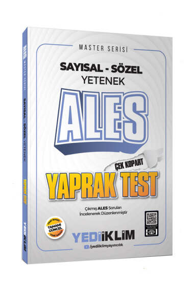 Yediiklim Yayınları 2025 ALES Sayısal-Sözel Yetenek Çek Kopart Yaprak Test - 1