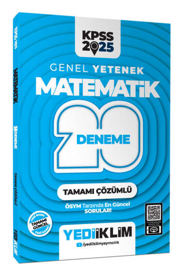 Yediiklim Yayınları 2025 KPSS Genel Yetenek Matematik Tamamı Çözümlü 20 Deneme - 1