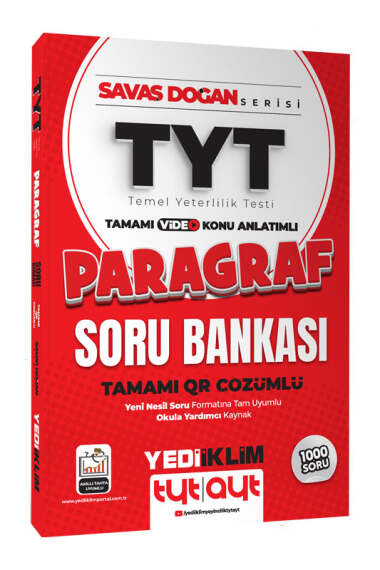 Yediiklim Yayınları 2025 TYT Savaş Doğan Serisi Tamamı Video Konu Anlatımlı ve QR Çözümlü Paragraf Soru Bankası - 1