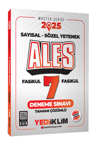 Yediiklim Yayınları 2025 ALES Sayısal Sözel Yetenek Tamamı Çözümlü 7 Fasikül Deneme Sınavı - 1