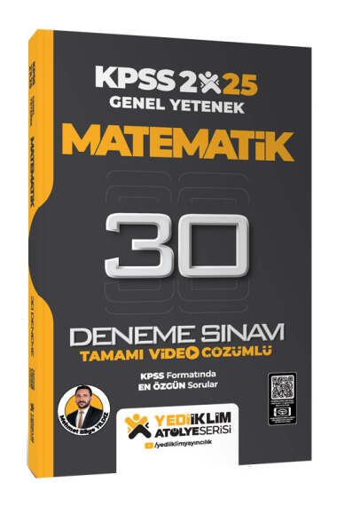 Yediiklim Yayınları 2025 KPSS Genel Yetenek Atölye Serisi Matematik Tamamı Video Çözümlü 30 Deneme Sınavı - 1