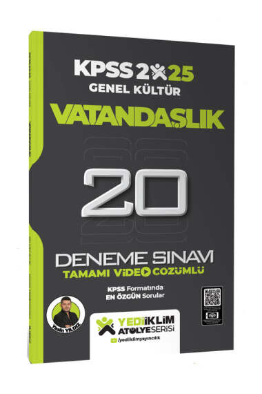 Yediiklim Yayınları 2025 KPSS Genel Kültür Atölye Serisi Vatandaşlık Tamamı Video Çözümlü 20 Deneme Sınavı - 1