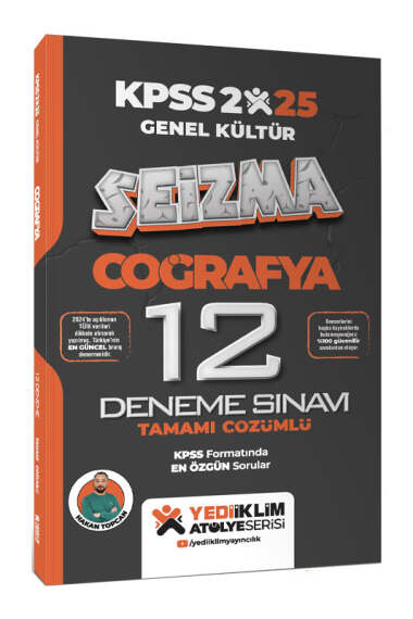 Yediiklim Yayınları 2025 KPSS Genel Kültür Atölye Serisi Coğrafya Seizma Tamamı Çözümlü 12 Deneme Sınavı - 1