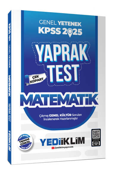 Yediiklim Yayınları 2025 KPSS Genel Yetenek Matematik Çek Kopart Yaprak Test - 1