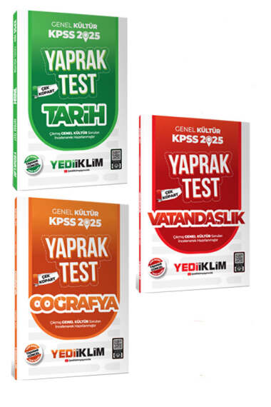 Yediiklim Yayınları 2025 KPSS Genel Kültür Yaprak Test Seti - 1