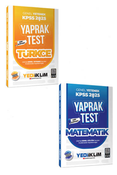 Yediiklim Yayınları 2025 KPSS Genel Yetenek Yaprak Test Seti - 1