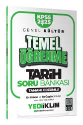 Yediiklim Yayınları 2025 KPSS Genel Kültür Tarih Temel Öğrenme Tamamı Çözümlü Soru Bankası - Yediiklim Yayınları