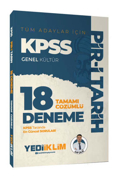 Yediiklim Yayınları KPSS Genel Kültür Tüm Adaylar İçin Pir-i Tarih Tamamı Çözümlü 18 Deneme - 1