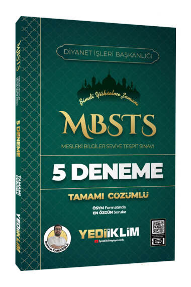 Yediiklim Yayınları 2025 MBSTS Mesleki Bilgiler Seviye Tespit Sınavı Tamamı Çözümlü 5 Deneme - 1