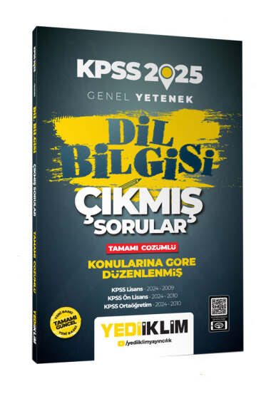 Yediiklim Yayınları 2025 Genel Yetenek Dil Bilgisi Tamamı Çözümlü Çıkmış Sorular - 1