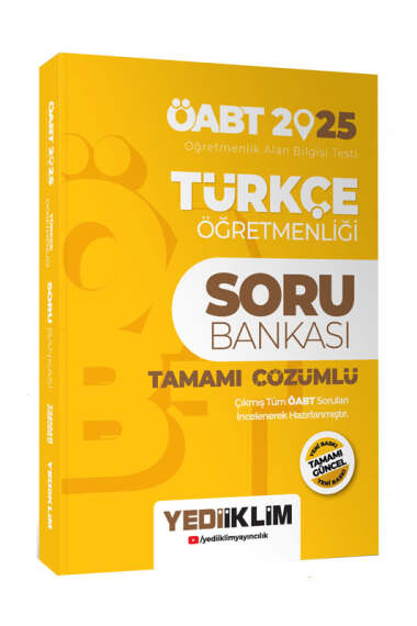 Yediiklim Yayınları 2025 ÖABT Türkçe Öğretmenliği Tamamı Çözümlü Soru Bankası - 1