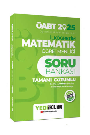 Yediiklim Yayınları 2025 ÖABT İlköğretim Matematik Öğretmenliği Tamamı Çözümlü Soru Bankası - 1