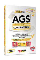 Yediiklim Yayınları 2025 MEB-AGS Eğitimin Temelleri Türk Milli Eğitim Sistemi ile Mevzuatı Tamamı Çözümlü Soru Bankası - Yediiklim Yayınları