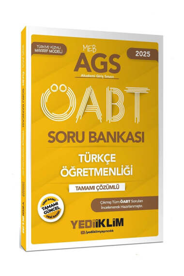 Yediiklim Yayınları 2025 MEB-AGS ÖABT Türkçe Öğretmenliği Tamamı Çözümlü Soru Bankası - 1