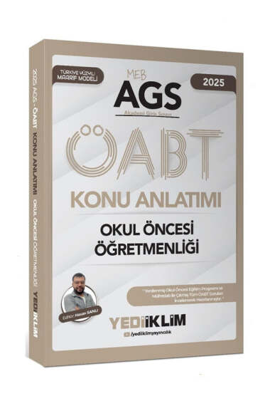 Yediiklim Yayınları 2025 MEB AGS ÖABT Okul Öncesi Öğretmenliği Konu Anlatımı - 1