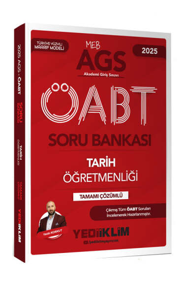 Yediiklim Yayınları 2025 MEB AGS ÖABT Tarih Öğretmenliği Tamamı Çözümlü Soru Bankası - 1