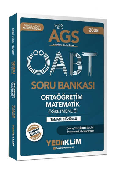 Yediiklim Yayınları 2025 MEB AGS ÖABT Ortaöğretim Matematik Öğretmenliği Tamamı Çözümlü Soru Bankası - 1