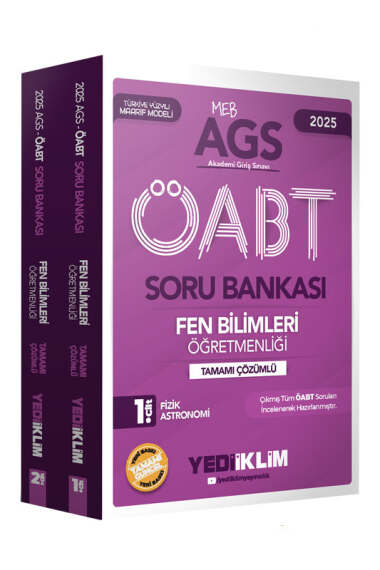 Yediiklim Yayınları 2025 MEBS AGS ÖABT Fen Bilimleri Öğretmenliği Tamamı Çözümlü Soru Bankası (2 Cilt) - 1