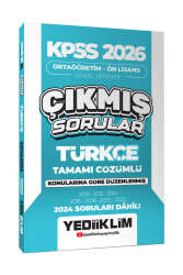 Yediiklim Yayınları KPSS 2026 Ortaöğretim-Önlisans Türkçe Konularına Göre Çıkmış Sorular - Yediiklim Yayınları