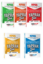 Yediiklim Yayınları 2026 KPSS Ortaöğretim-Önlisans GK-GY Yaprak Test Seti (5 Kitap) - Yediiklim Yayınları