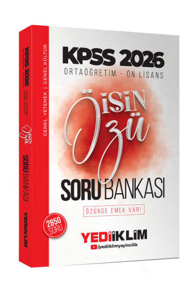 Yediiklim Yayınları 2026 KPSS Ortaöğretim-Önlisans İşin Özü Tek Kitap Soru Bankası (2850 soru) - 1