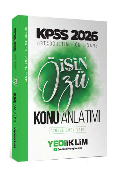 Yediiklim Yayınları 2026 KPSS Ortaöğretim-Önlisans İşin Özü Tek Kitap Tamamı Renkli Konu Anlatımı - 1