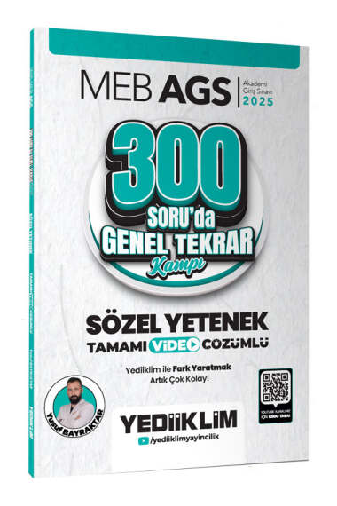 Yediiklim Yayınları 2025 MEB-AGS Sözel Yetenek 300 Soruda Tamamı Video Çözümlü Genel Tekrar Kampı - 1