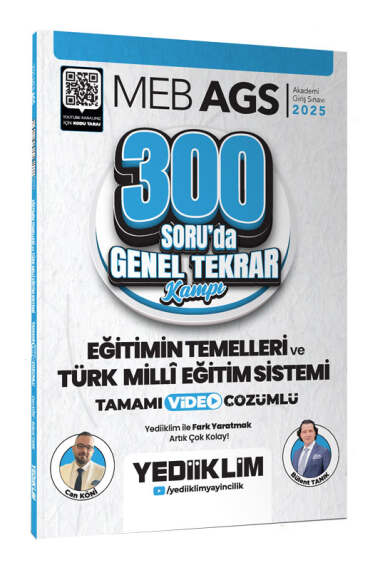 Yediiklim Yayınları 2025 MEB-AGS Eğitimin Temelleri ve Türk Milli Eğitim Sistemi 300 Soruda Tamamı Video Çözümlü Genel Tekrar Kampı - 1