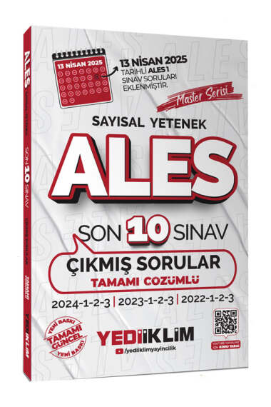Yediiklim Yayınları 2026 ALES Master Serisi Sayısal Yetenek Tamamı Çözümlü Son 10 Sınav Çıkmış Sorular(13 Nisan 2025 Ales-1 Ekli) - 1