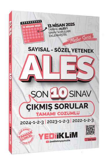 Yediiklim Yayınları 2026 ALES Master Serisi Sayısal - Sözel Yetenek Tamamı Çözümlü Son 10 Sınav Çıkmış Sorular (13 Nisan 2025 Ales-1 Ekli) - 1