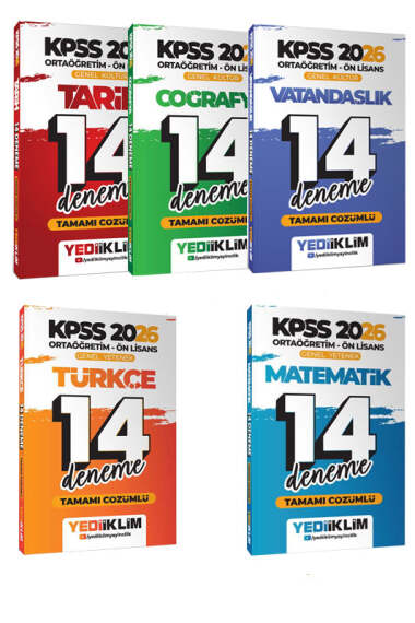 Yediiklim Yayınları 2026 Ortaöğretim Ön Lisans GK-GY Tüm Dersler 14 Deneme Seti - 1
