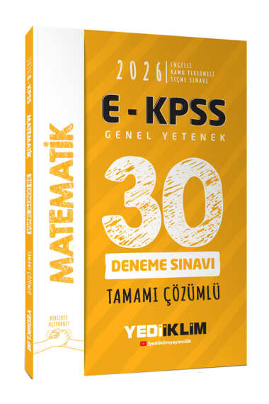 Yediiklim Yayınları 2026 EKPSS Tüm Adaylar İçin Genel Yetenek Matematik Tamamı Çözümlü 30 Deneme Sınavı - 1