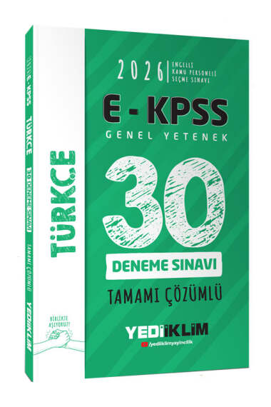Yediiklim Yayınları 2026 EKPSS Tüm Adaylar İçin Genel Yetenek Türkçe Tamamı Çözümlü 30 Deneme Sınavı - 1
