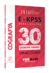 Yediiklim Yayınları 2026 EKPSS Tüm Adaylar İçin Genel Kültür Coğrafya Tamamı Çözümlü 30 Deneme Sınavı - Yediiklim Yayınları