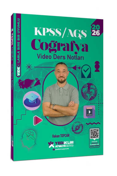 Yediiklim Yayınları 2026 KPSS AGS Genel Kültür Atölye Serisi Coğrafya Video Ders Notları - 1