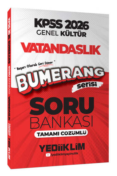 Yediiklim Yayınları 2026 KPSS Genel Kültür Bumerang Vatandaşlık Tamamı Çözümlü Soru Bankası - 1
