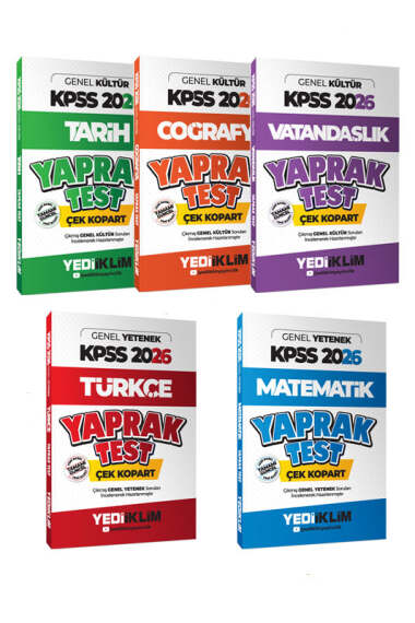 Yediiklim Yayınları 2026 GK-GY Tüm Dersler Yaprak Test Seti (5 Kitap) - 1