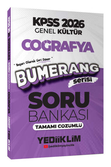 Yediiklim Yayınları 2026 KPSS Genel Kültür Bumerang Coğrafya Tamamı Çözümlü Soru Bankası - 1