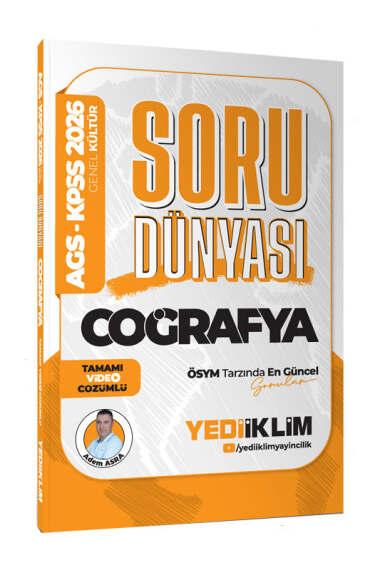 Yediiklim Yayınları 2026 KPSS-AGS Coğrafya Tamamı Video Çözümlü Soru Dünyası - 1