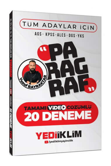 Yediiklim Yayınları AGS KPSS ALES DGS YKS Tüm Adaylar İçin Paragraf Tamamı Video Çözümlü 20 Deneme - 1