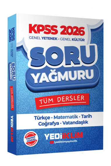 Yediiklim Yayınları 2026 KPSS Genel Yetenek Genel Kültür Tüm Dersler Soru Yağmuru - 1
