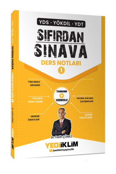 Yediiklim Yayınları YDS YÖKDİL YDT Sıfırdan Sınava Tamamı Videolu Ders Notları 1.Kitap - 1