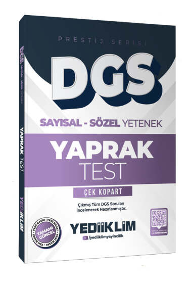 Yediiklim Yayınları 2026 DGS Prestij Serisi Sayısal Sözel Yetenek Çek Kopart Yaprak Test - 1