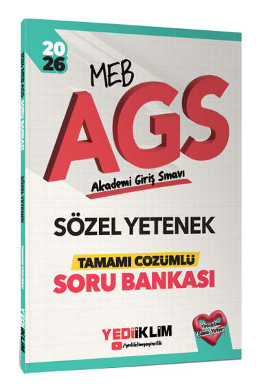 Yediiklim Yayınları 2026 MEB AGS Sözel Yetenek Tamamı Çözümlü Soru Bankası - 1