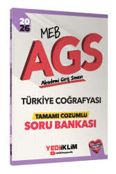 Yediiklim Yayınları 2026 MEB AGS Türkiye Coğrafyası Tamamı Çözümlü Soru Bankası  - Yediiklim Yayınları