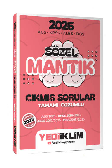 Yediiklim Yayınları 2026 AGS KPSS ALES DGS Sözel Mantık Tamamı Çözümlü Çıkmış Sorular - 1