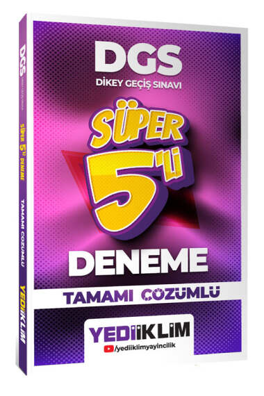 Yediiklim Yayınları 2026 DGS Tamamı Çözümlü Süper 5'li Deneme - 1