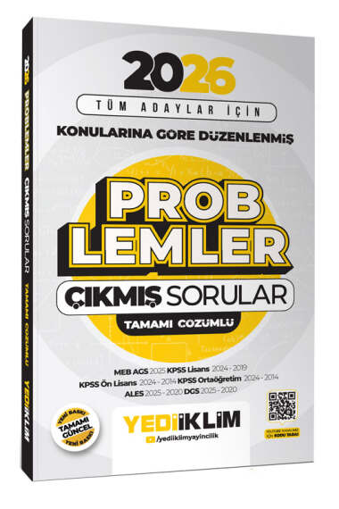 Yediiklim Yayınları 2026 Tüm Adaylar İçin Problemler Konularına Göre Düzenlenmiş Tamamı Çözümlü Çıkmış Sorular - 1