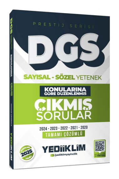 Yediiklim Yayınları 2026 DGS Prestij Serisi Sayısal Sözel Yetenek Konularına Göre Düzenlenmiş Tamamı Çözümlü Çıkmış Sorular - 1