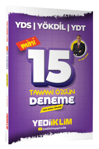 Yediiklim Yayınları 2026 YDS YÖKDİL YDT Tüm Soru Tipleri Tamamı Özgün Mini 15 Deneme - 1